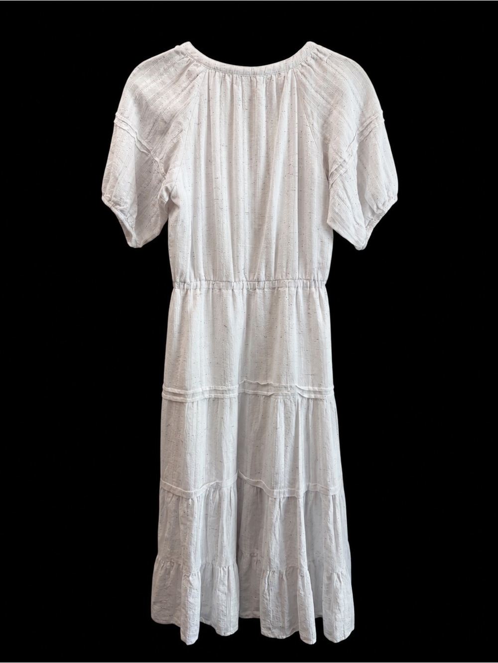 Betsey Johnson Milkmaid Cottage Confetti White Tiered Cotton Maxi Dress Medium - Picture 3 of 17